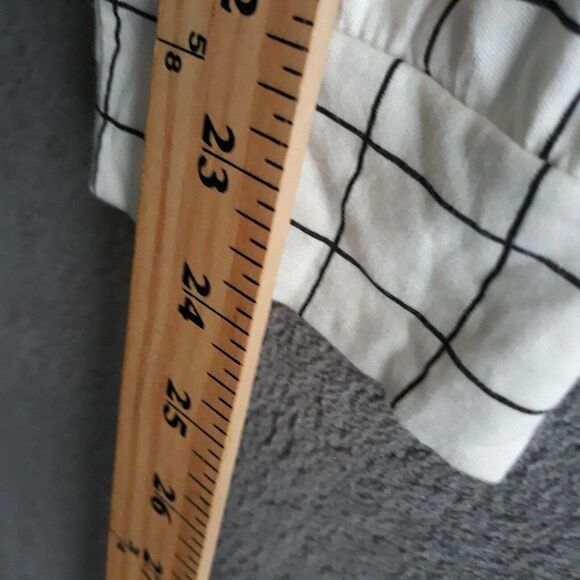 Carbon Copy Cropped Top Womens Large White Embroidered Cherries Black Stripes - Picture 8 of 8